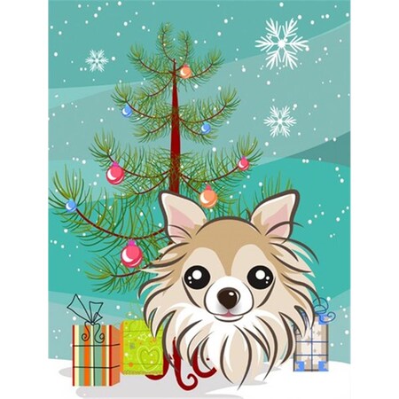 Carolines Treasures Christmas Tree And Chihuahua Flag Canvas House Size BB1623CHF